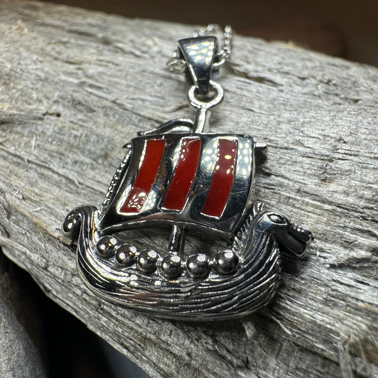 Red Sails Viking Ship Necklace — view 7