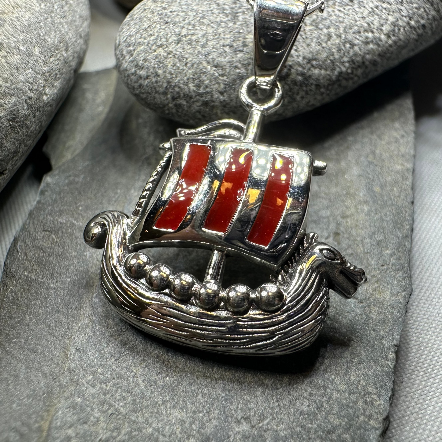 Red Sails Viking Ship Necklace — view 3