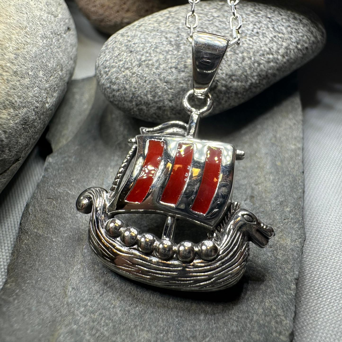 Red Sails Viking Ship Necklace — view 8