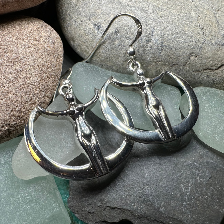 Astra Star Goddess Crescent Moon Earrings