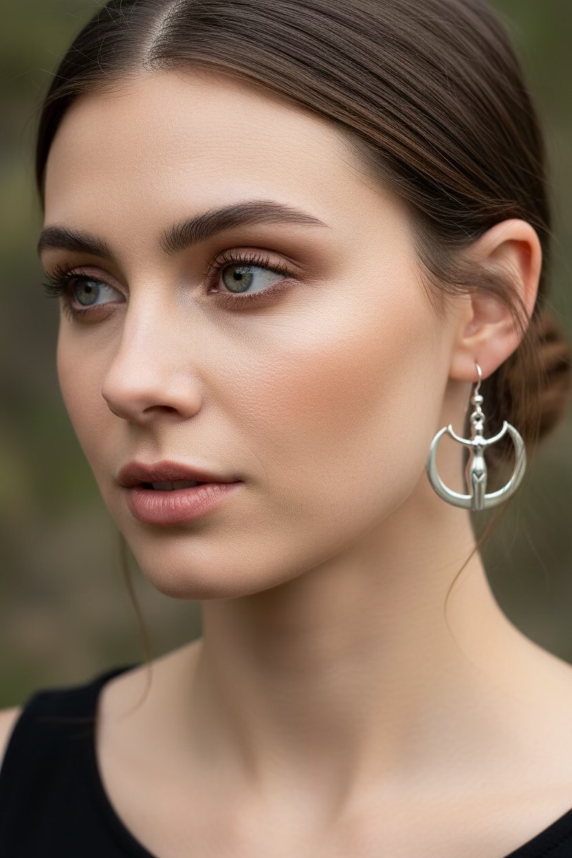 Astra Star Goddess Crescent Moon Earrings