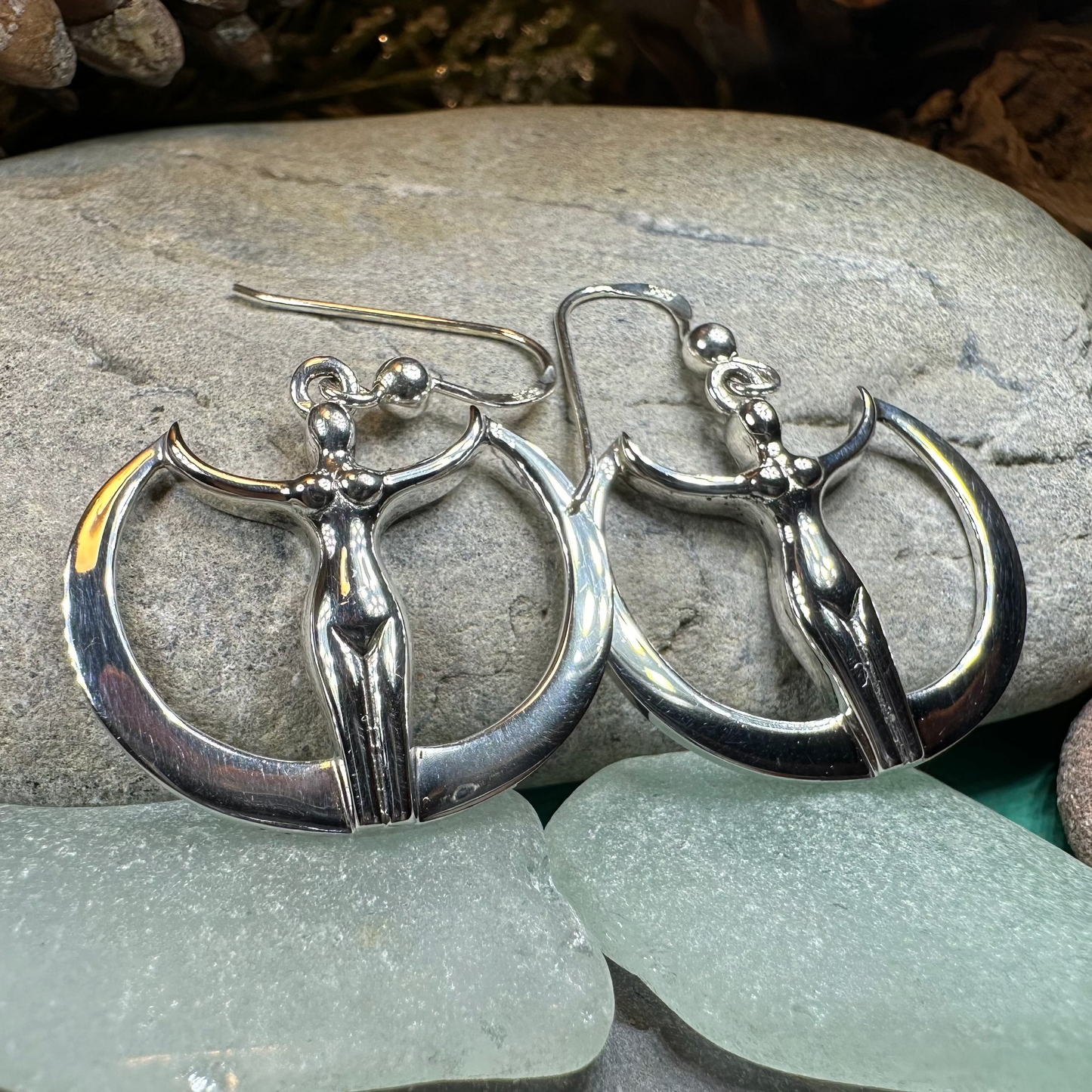 Astra Star Goddess Crescent Moon Earrings — view 6