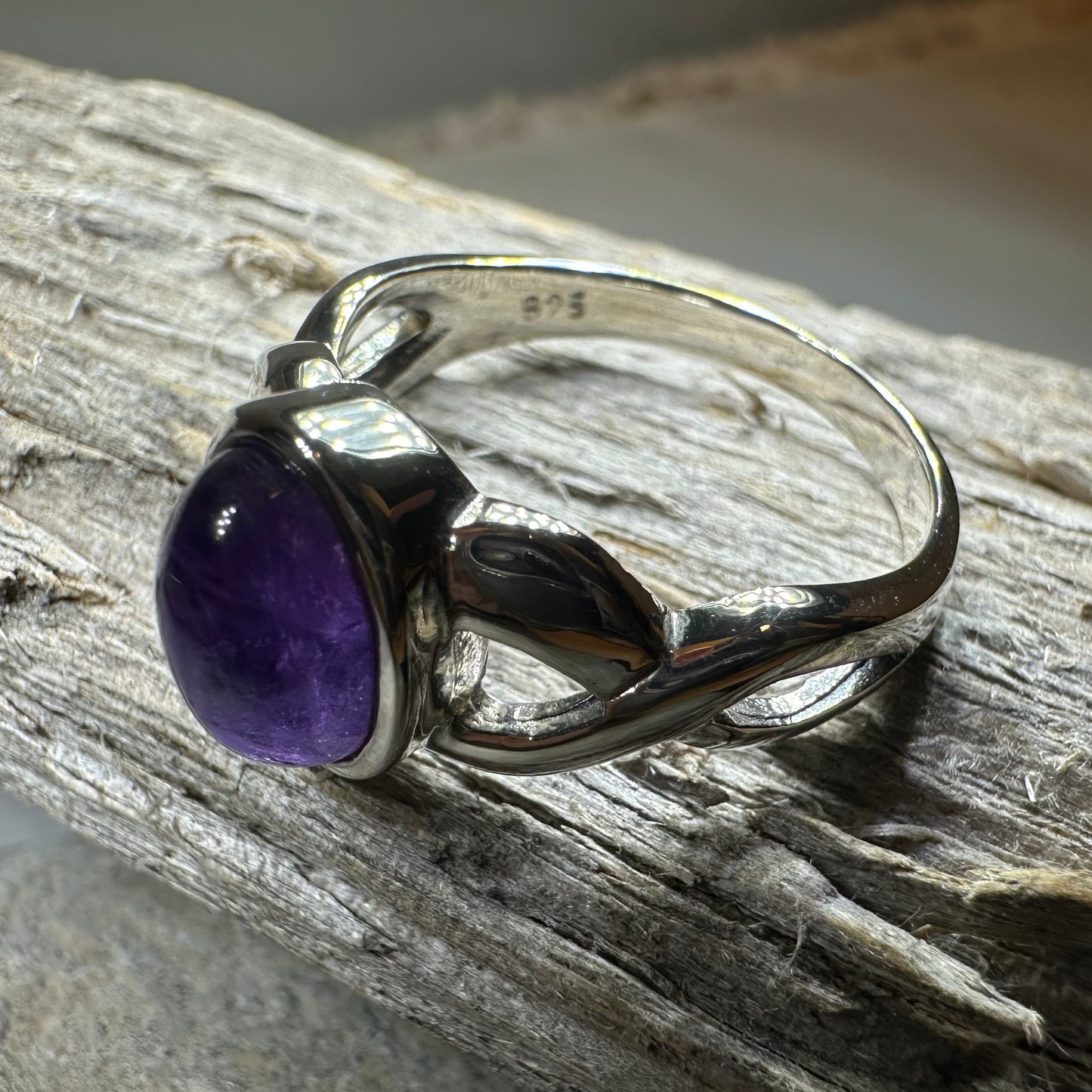 Marianne Celtic Knot Amethyst Ring in Sterling Silver — view 7
