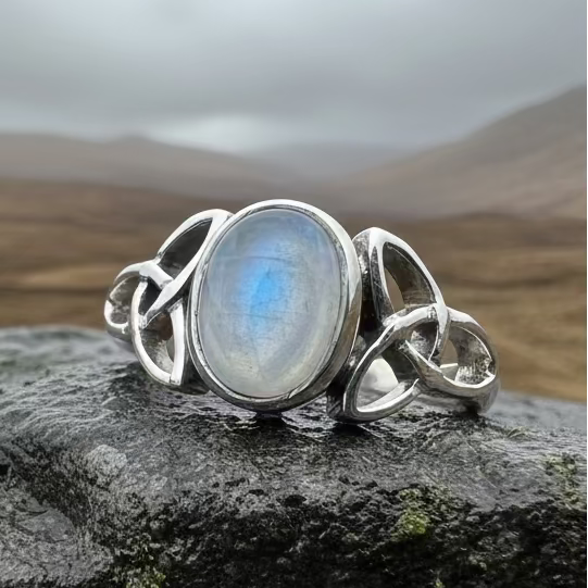 Nina Celtic Knot Moonstone Ring for Women