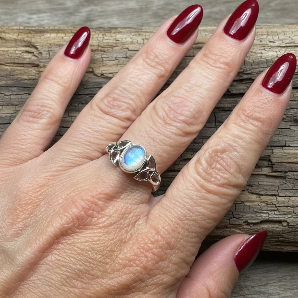 Nina Celtic Knot Moonstone Ring for Women