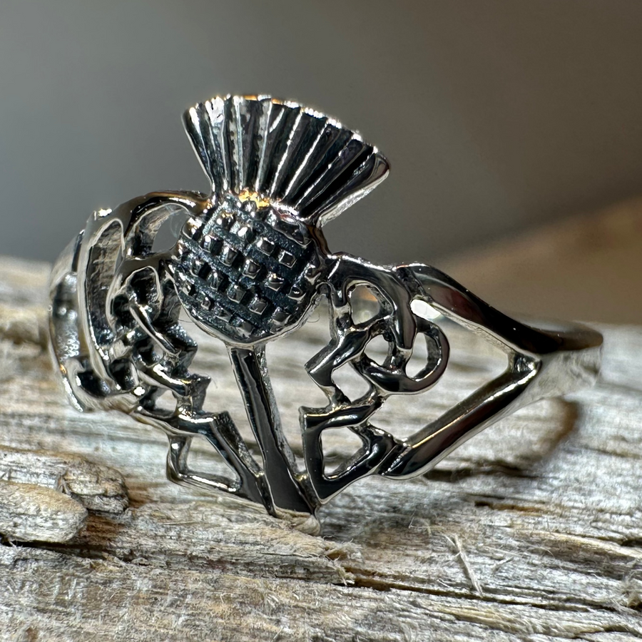 Akira Scottish Thistle Ring in Sterling Silver