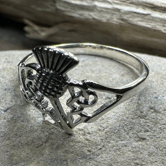 Akira Scottish Thistle Ring in Sterling Silver