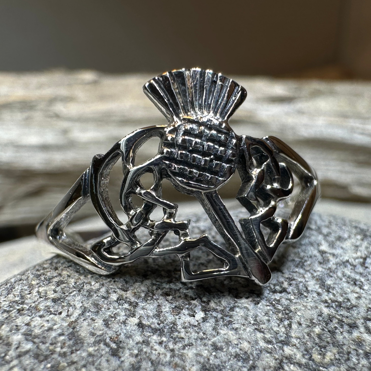 Akira Scottish Thistle Ring in Sterling Silver — view 5