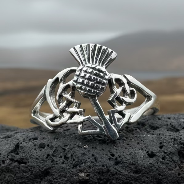 Akira Scottish Thistle Ring in Sterling Silver