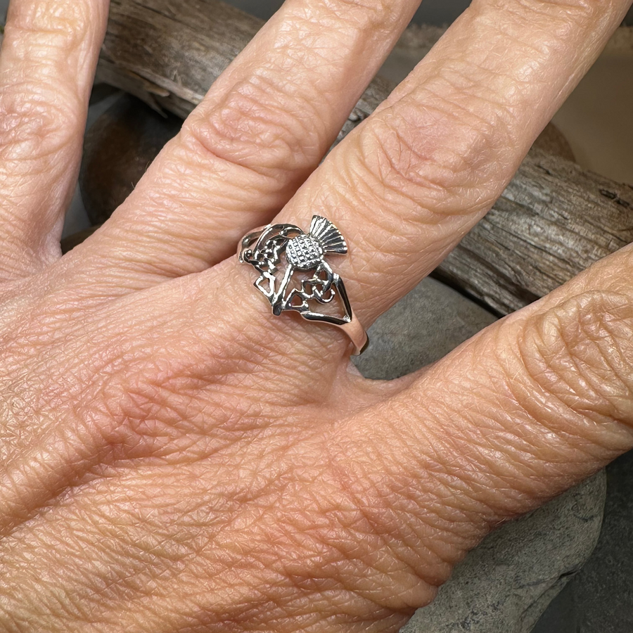Akira Scottish Thistle Ring in Sterling Silver