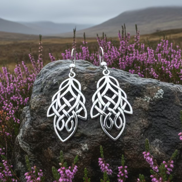 Aine Celtic Knot Earrings in Sterling Silver