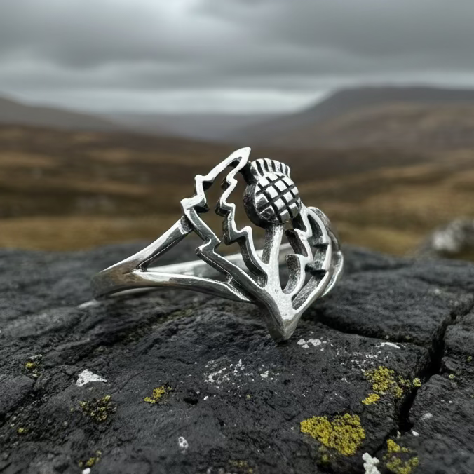 Anice Scottish Thistle Ring in sterling silver