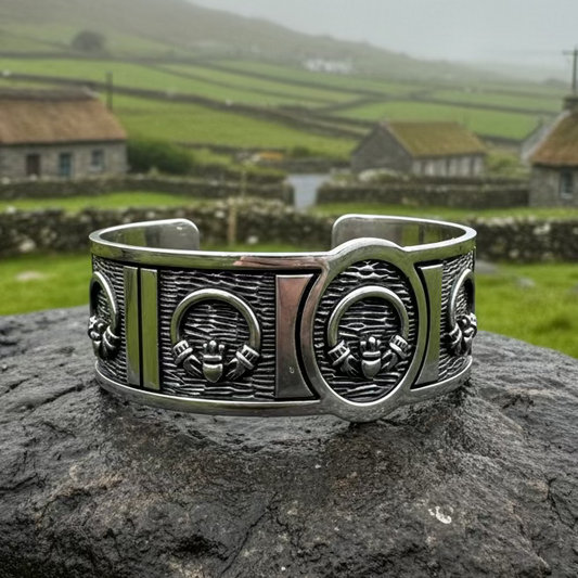 Irish Claddagh Cuff Bracelet