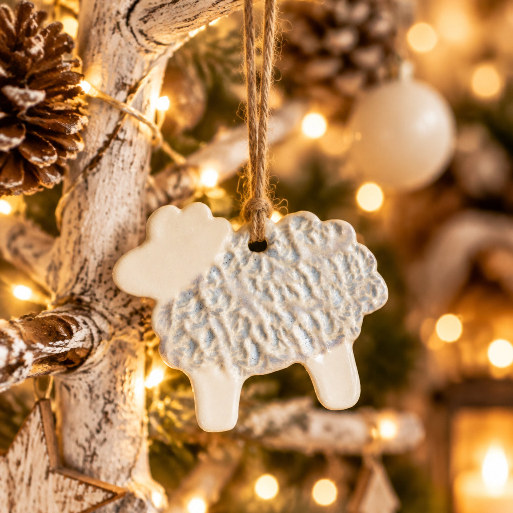 Handmade Ceramic Sheep Ornament