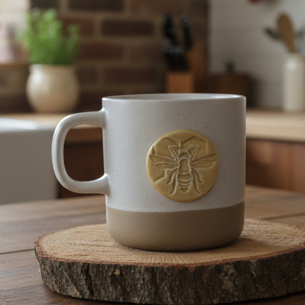Handmade Pottery Bee Mug - Made in the U.S.A.