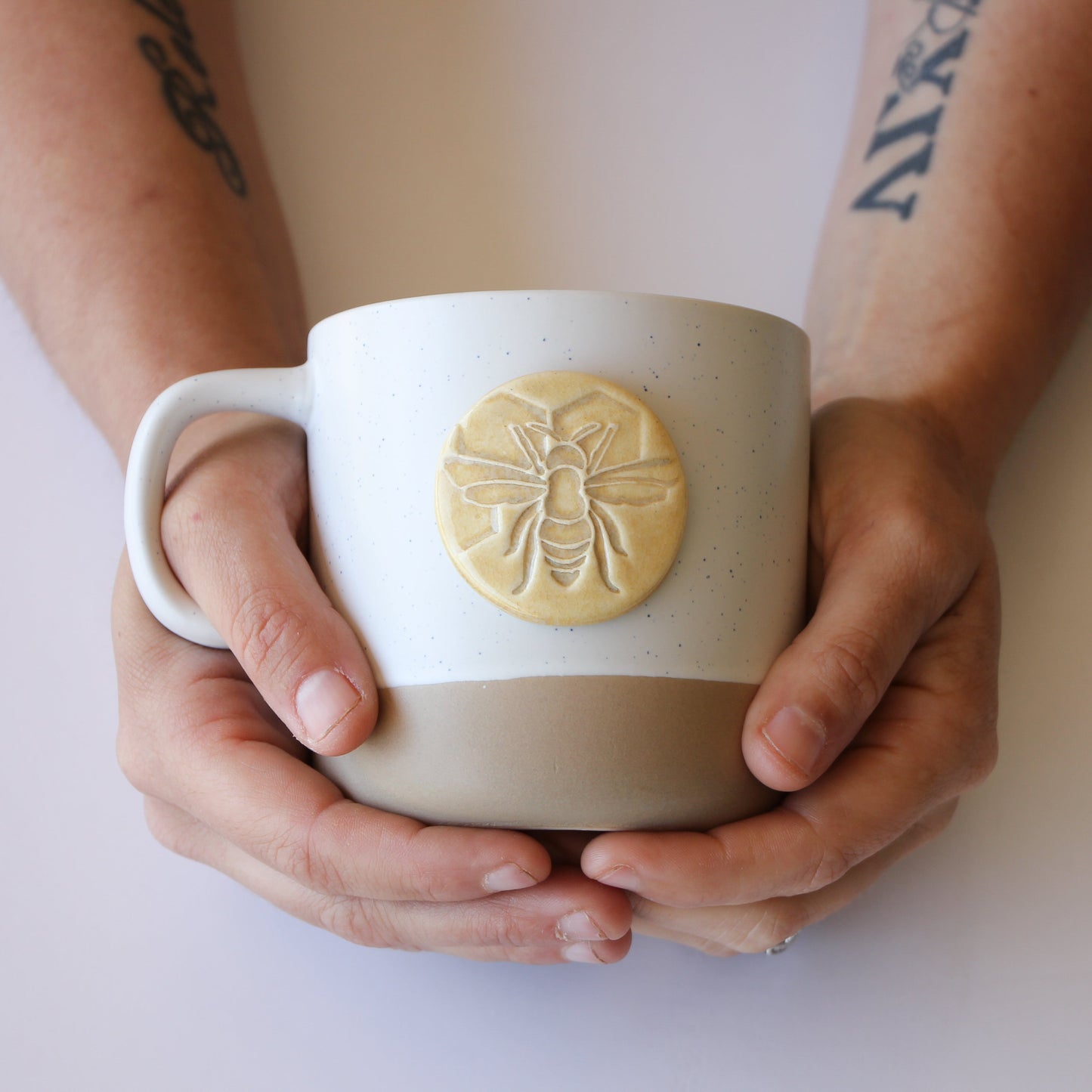 Handmade Pottery Bee Mug - Made in the U.S.A.