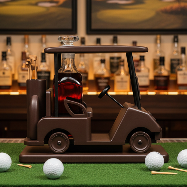 Golf Decanter Whiskey Decanter in Mahogany Wood