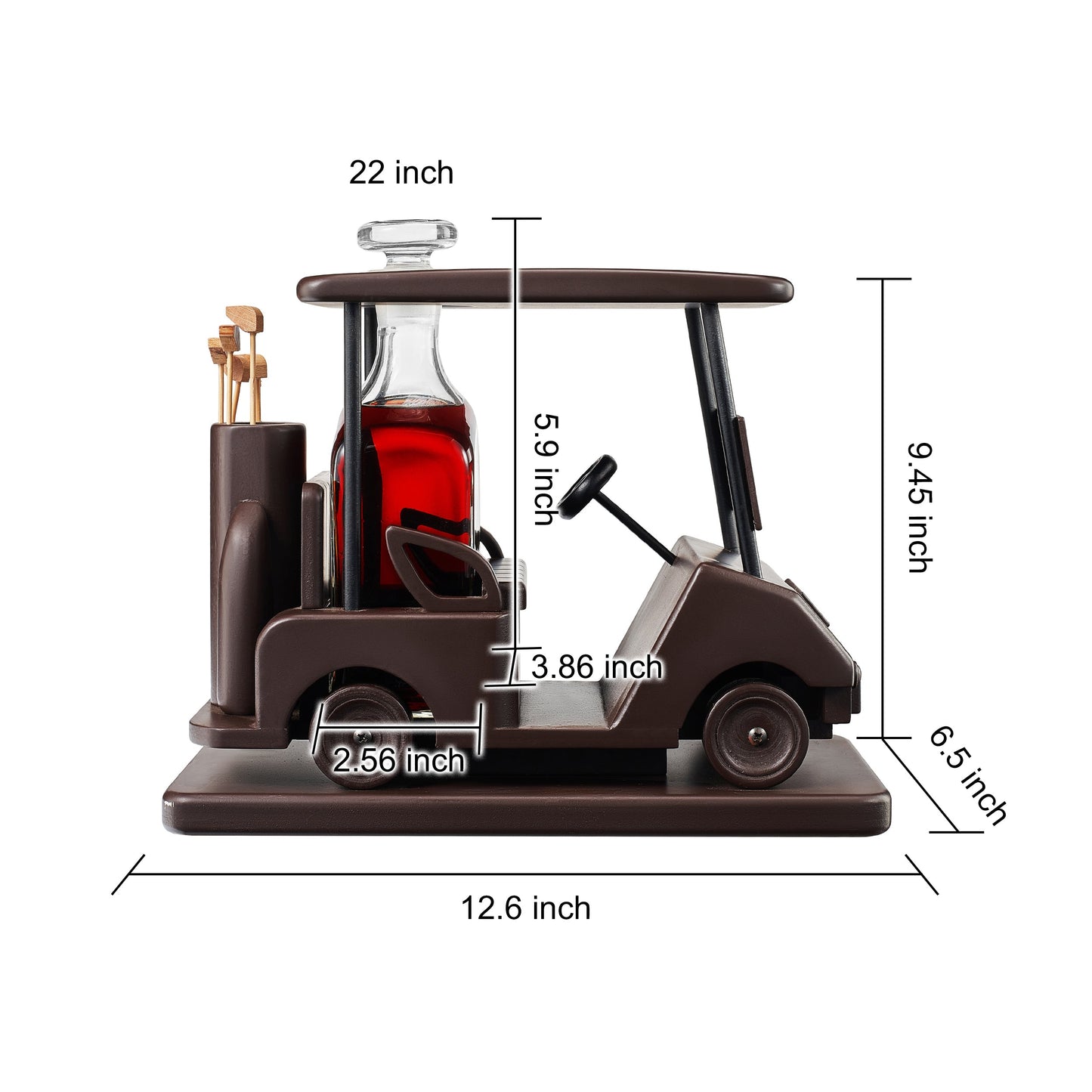 Golf Decanter Whiskey Decanter in Mahogany Wood