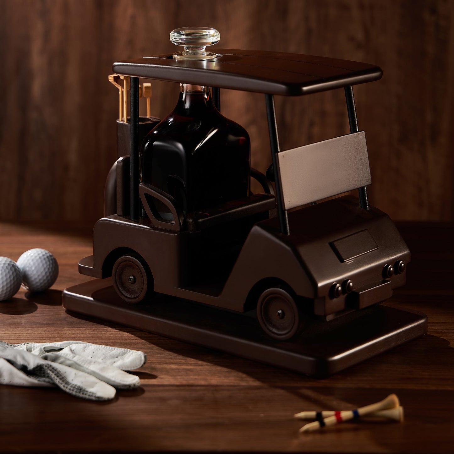Golf Decanter Whiskey Decanter in Mahogany Wood