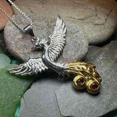 Load image into Gallery viewer, Phoenix Gemstone Necklace in Sterling Silver
