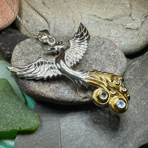 Load image into Gallery viewer, Phoenix Gemstone Necklace in Sterling Silver
