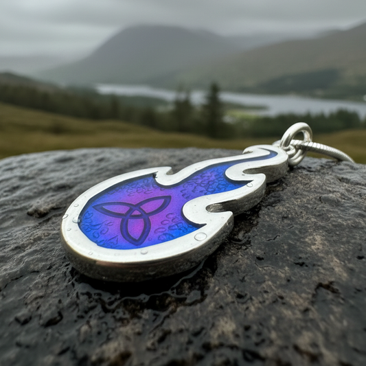Mystical Celtic Flame Necklace - Handmade in Scotland