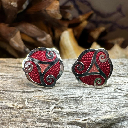 Celtic Spiral Stud Earrings — view 6