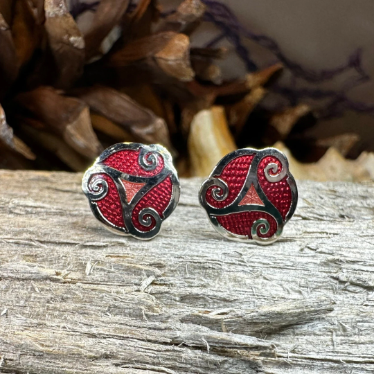 Celtic Spiral Stud Earrings — view 4