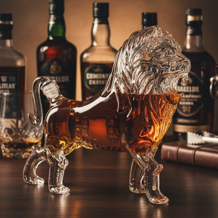 Lion Whiskey & Wine Decanter Premium Barware Gift