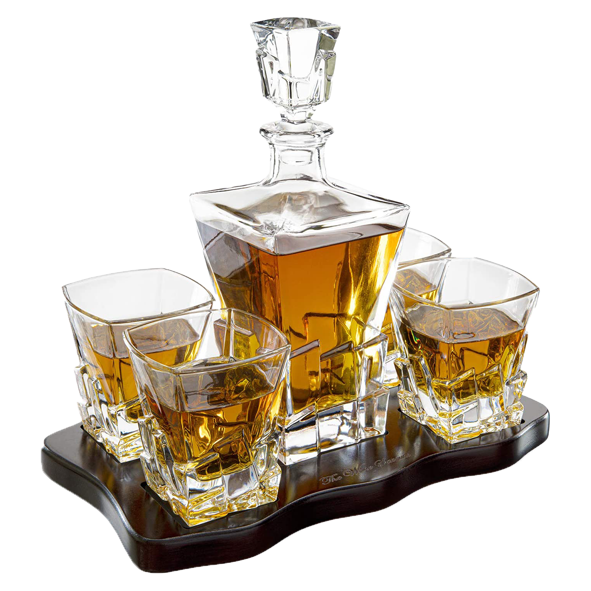 Iceberg Decanter Premium Barware Gift with Four Glasses