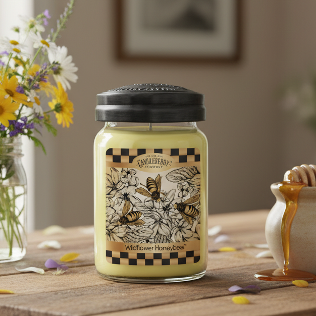 Hand-poured Wildflower Honeybee Large Jar Candle - Made in the U.S.A.