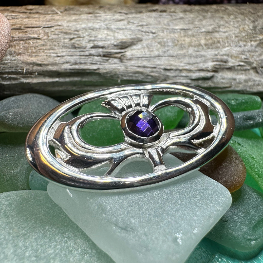 Thistle Amethyst Brooch — view 6