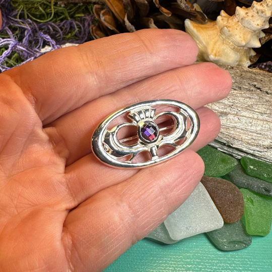Thistle Amethyst Brooch — view 9