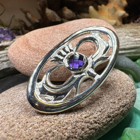 Thistle Amethyst Brooch — view 10