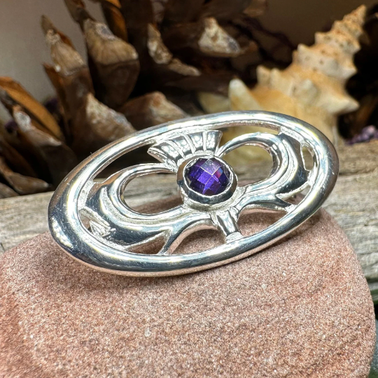 Thistle Amethyst Brooch — view 7