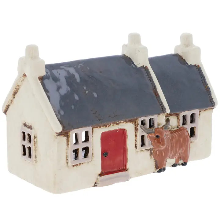 Highland Cow Scottish Cottage Tealight Holder