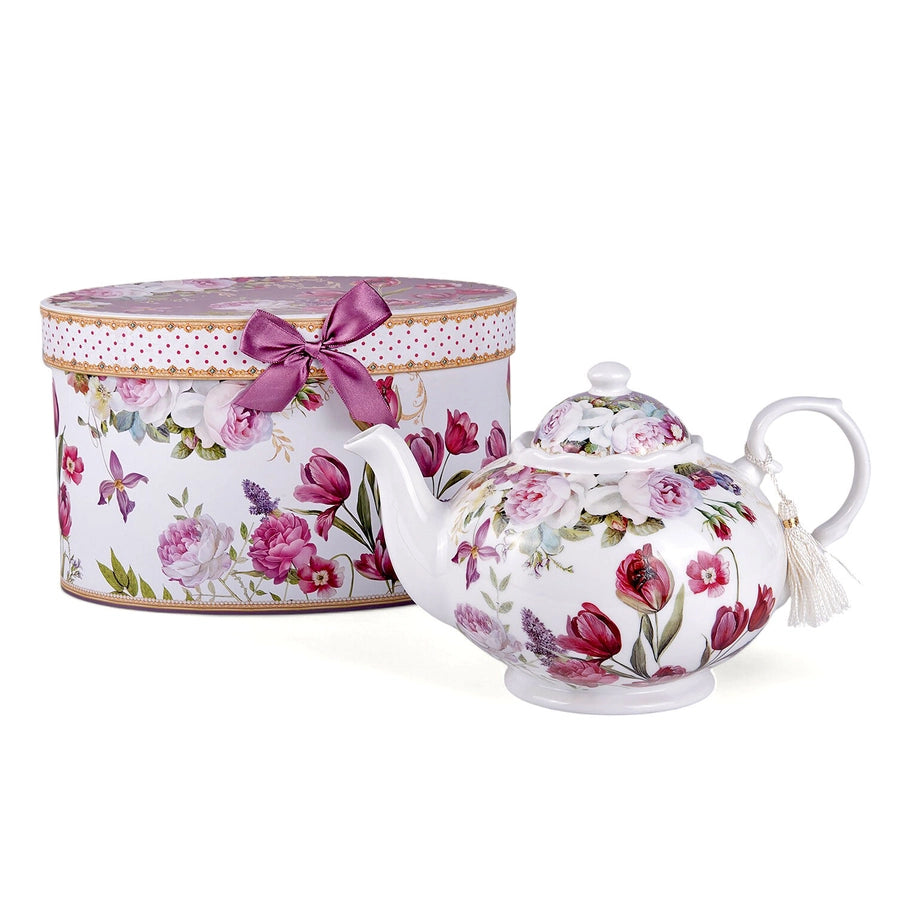 Tulips Fine China Teapot — view 9