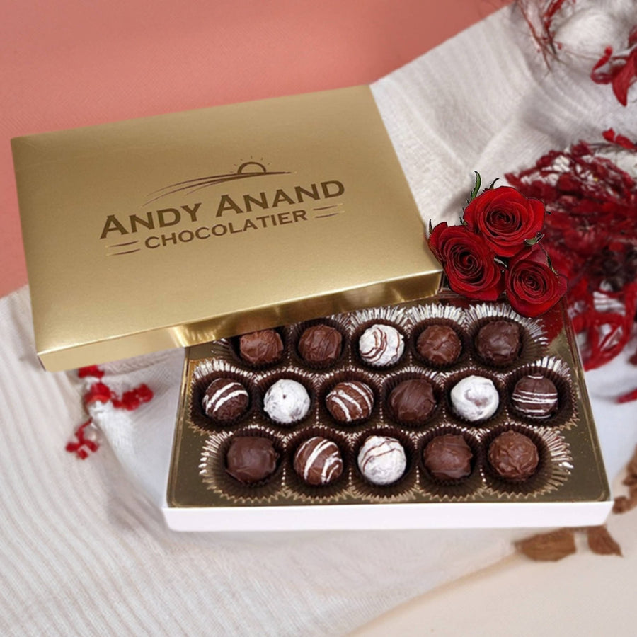 Andy Anand Rum, Irish Cream & Kahlua Belgian Chocolate Truffles (24 pc) | Liqueur-Inspired Gift Box
