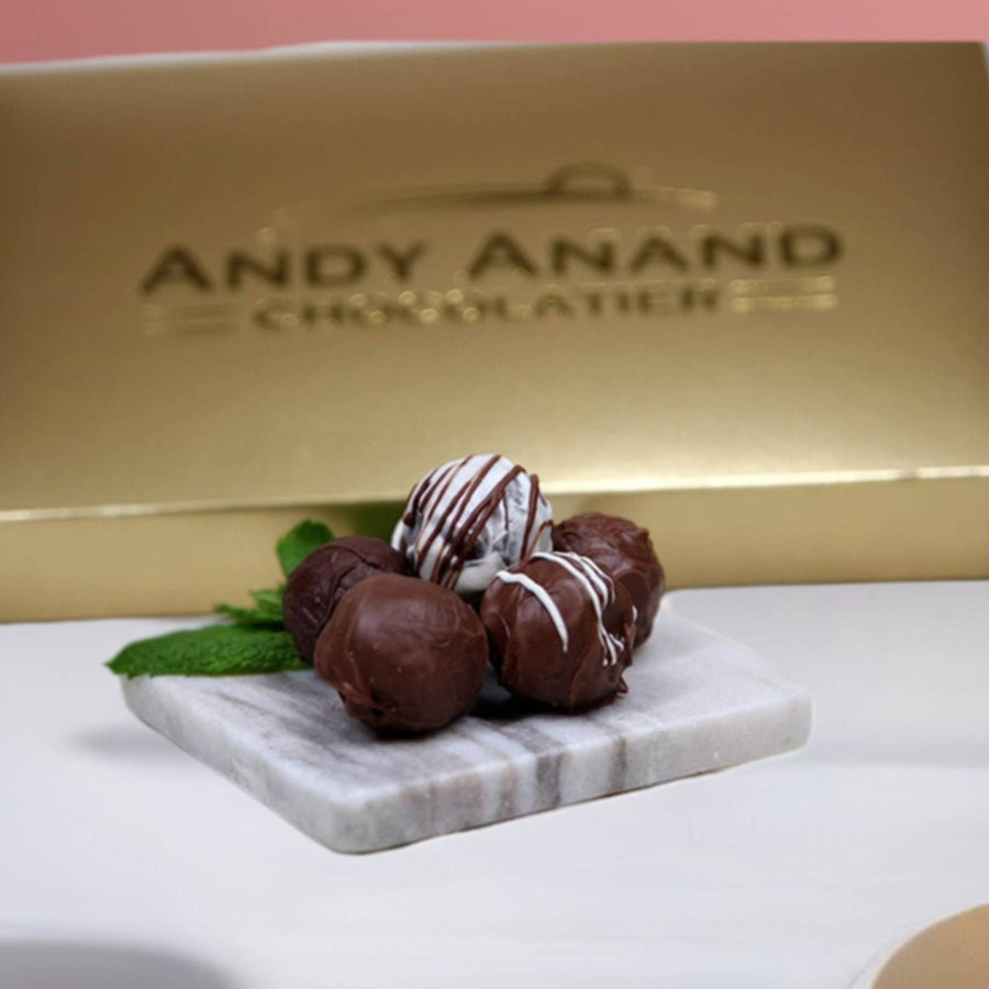 Andy Anand Rum, Irish Cream & Kahlua Belgian Chocolate Truffles (24 pc) | Liqueur-Inspired Gift Box