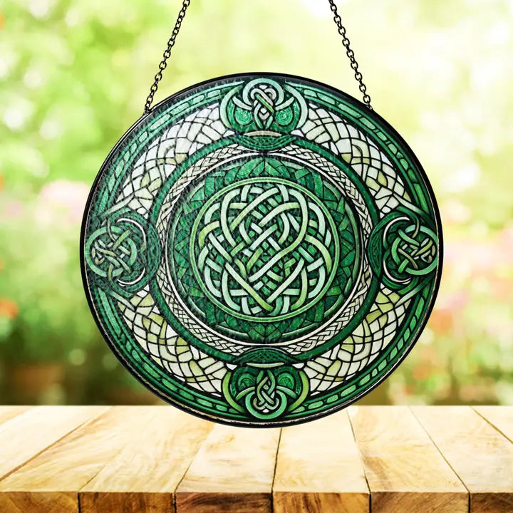 Emerald Green Celtic Knot Suncatcher