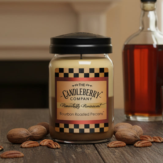 Hand-poured Bourbon Roasted Pecans Large Jar Candle - Made in the U.S.A.