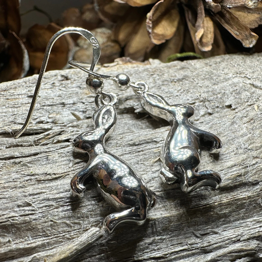 Woodland Rabbit Earrings in sterling silver