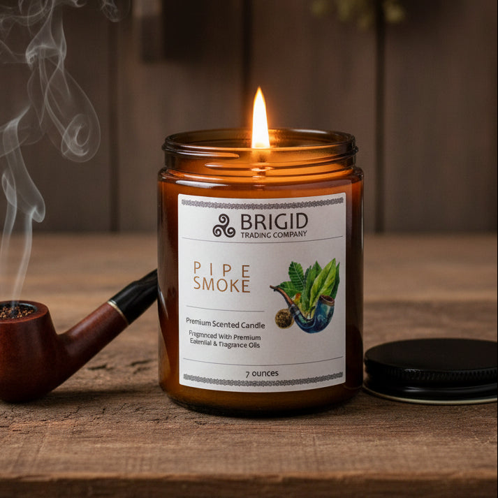 Pipe Smoke Soy Wax Candle - Cuban Tobacco, Smoked Oud, and Deep Resins in pewter