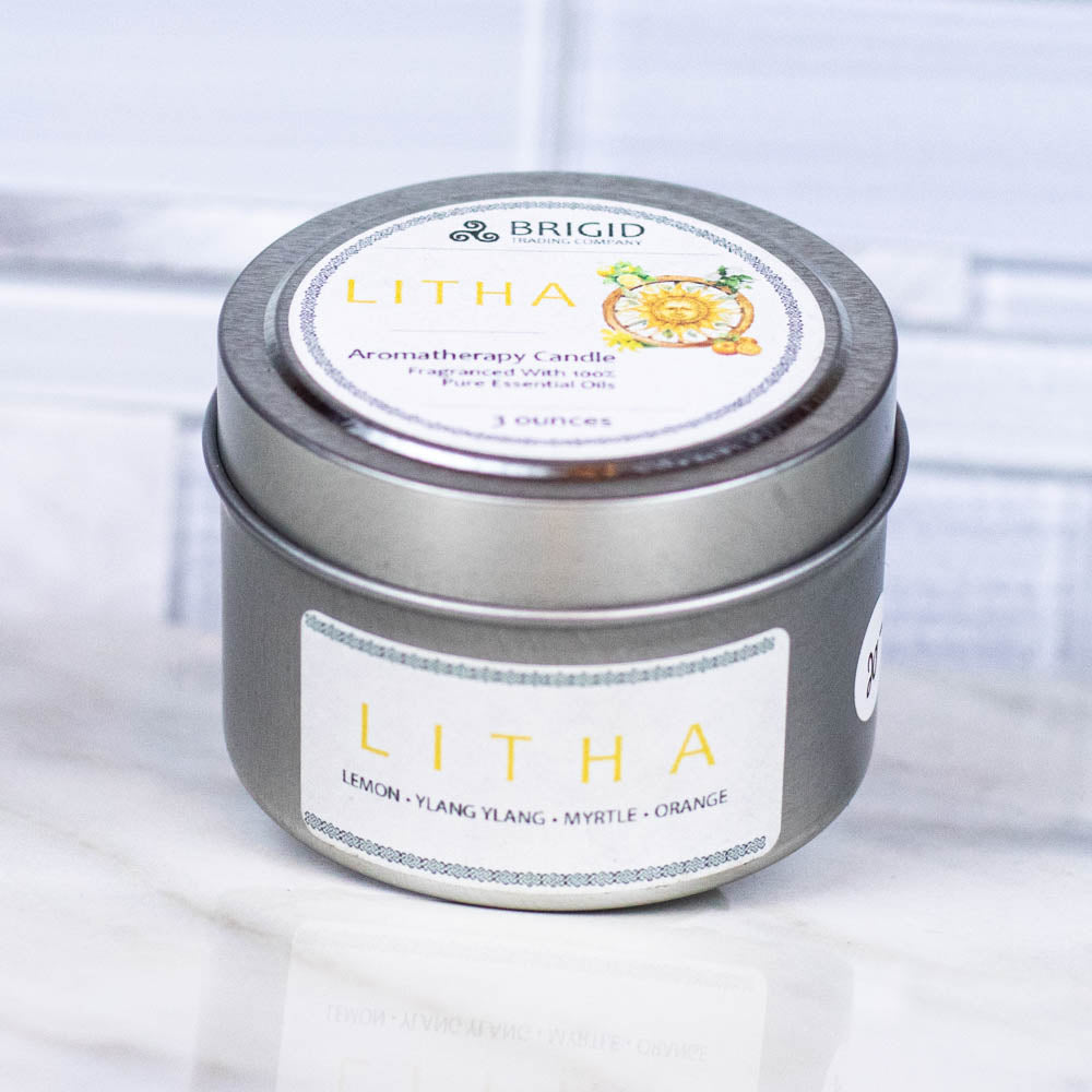 Litha Soy Wax Candle - Lemon & Orange Natural Candle for the Summer Solstice — view 4