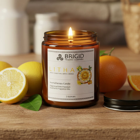 Litha Soy Wax Candle – Lemon & Orange Natural Candle for the Summer Solstice