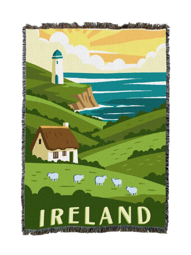 Vintage Ireland Cotton Blanket - Handmade in North Carolina