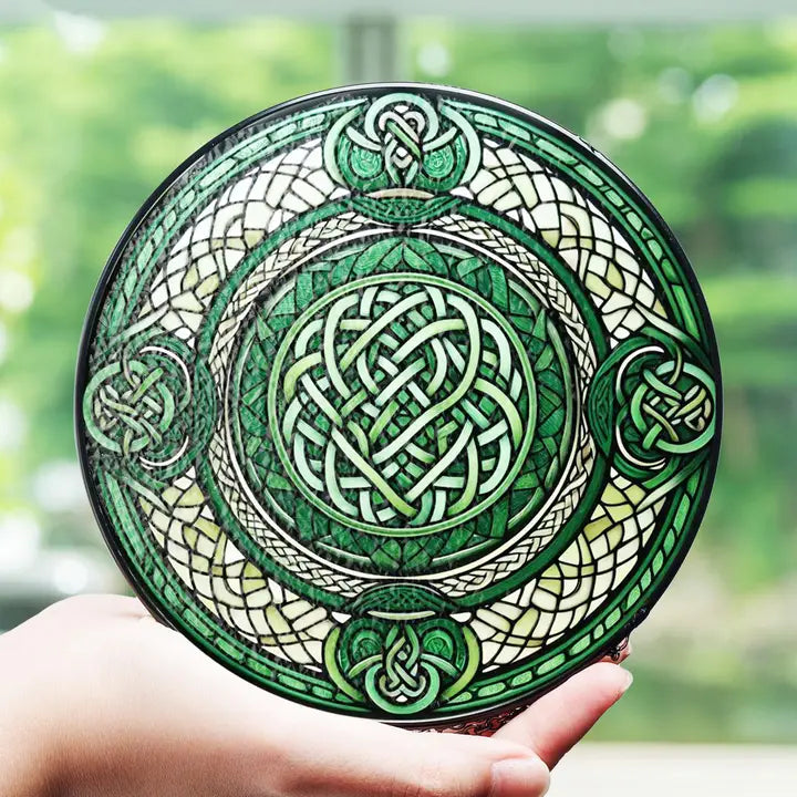 Emerald Green Celtic Knot Suncatcher — view 9
