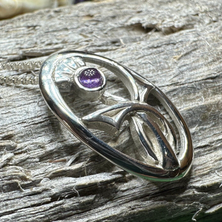 Fife Thistle Necklace in sterling silver
