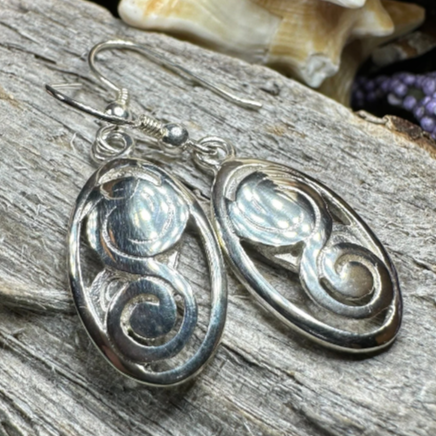 Ancient Echo Celtic Spiral Earrings in sterling silver