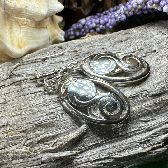 Ancient Echo Celtic Spiral Earrings — view 8